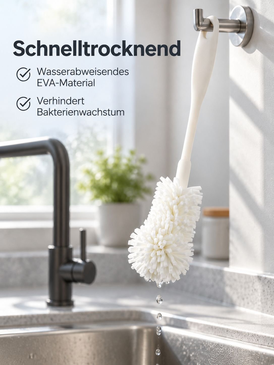 Hygienische Reinigung von Mixbechern mit Bürste