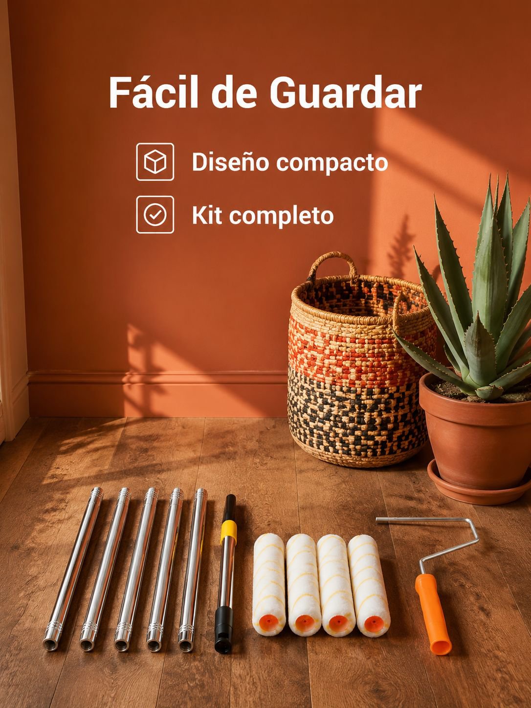 Kit de rodillos para pintar paredes de forma profesional