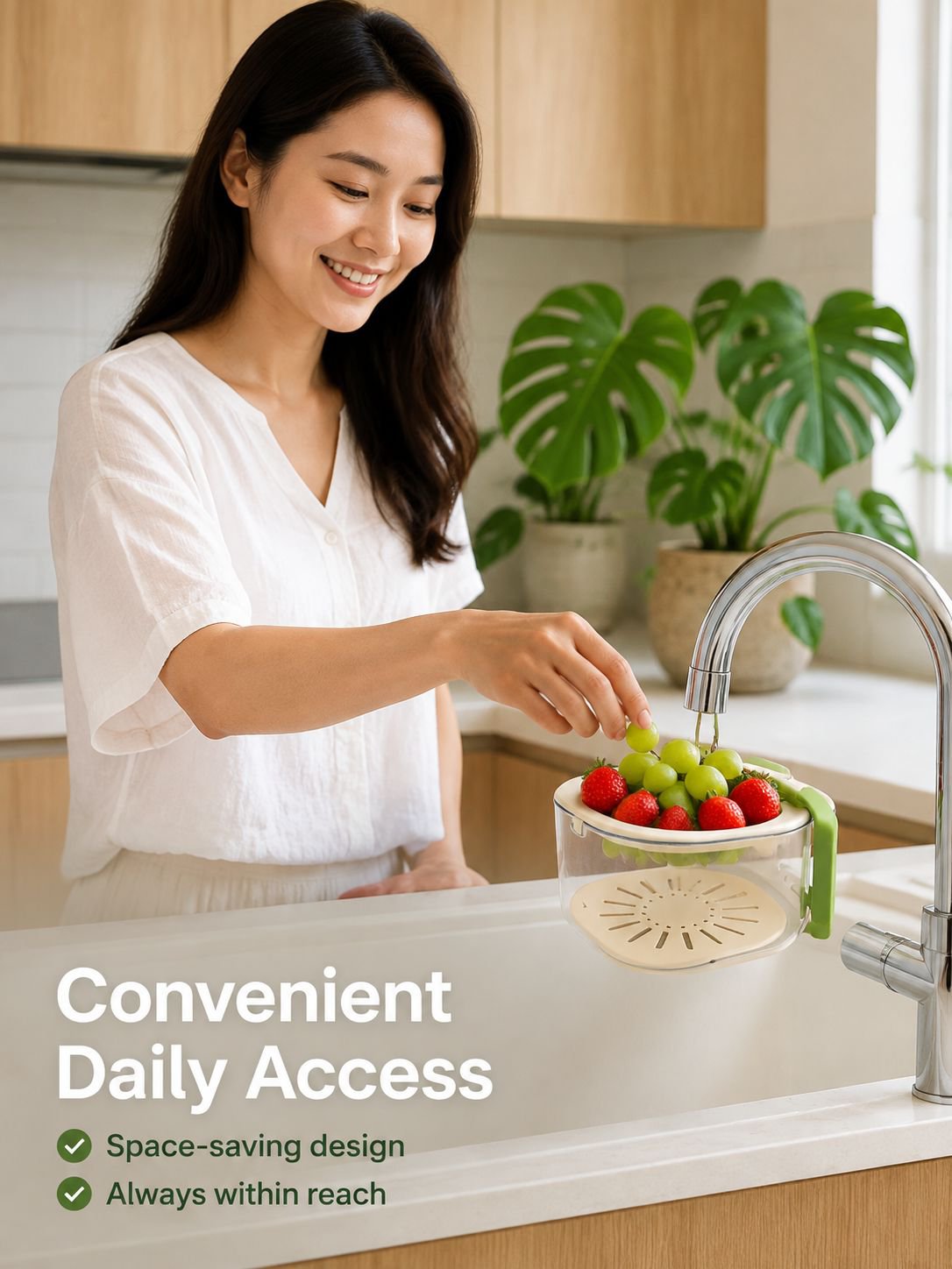Faucet sink fruit drain basket food grade drain basket