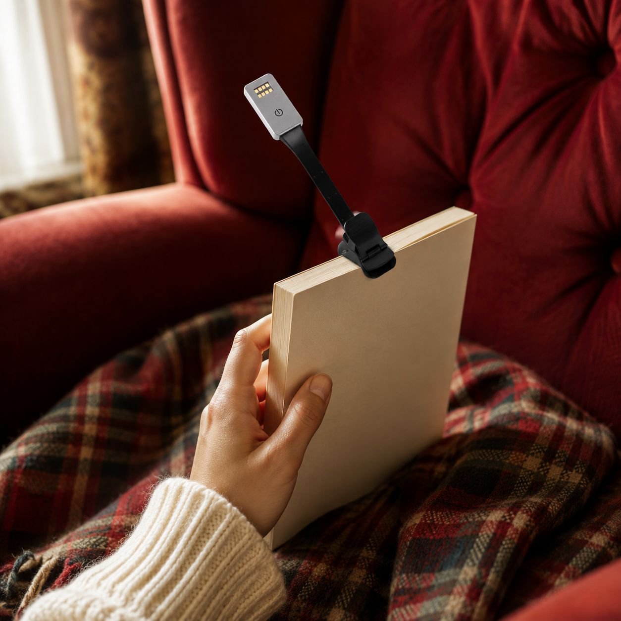 Rechargeable 8-LED Book Clip Lamp Mini Portable Night Reading Light