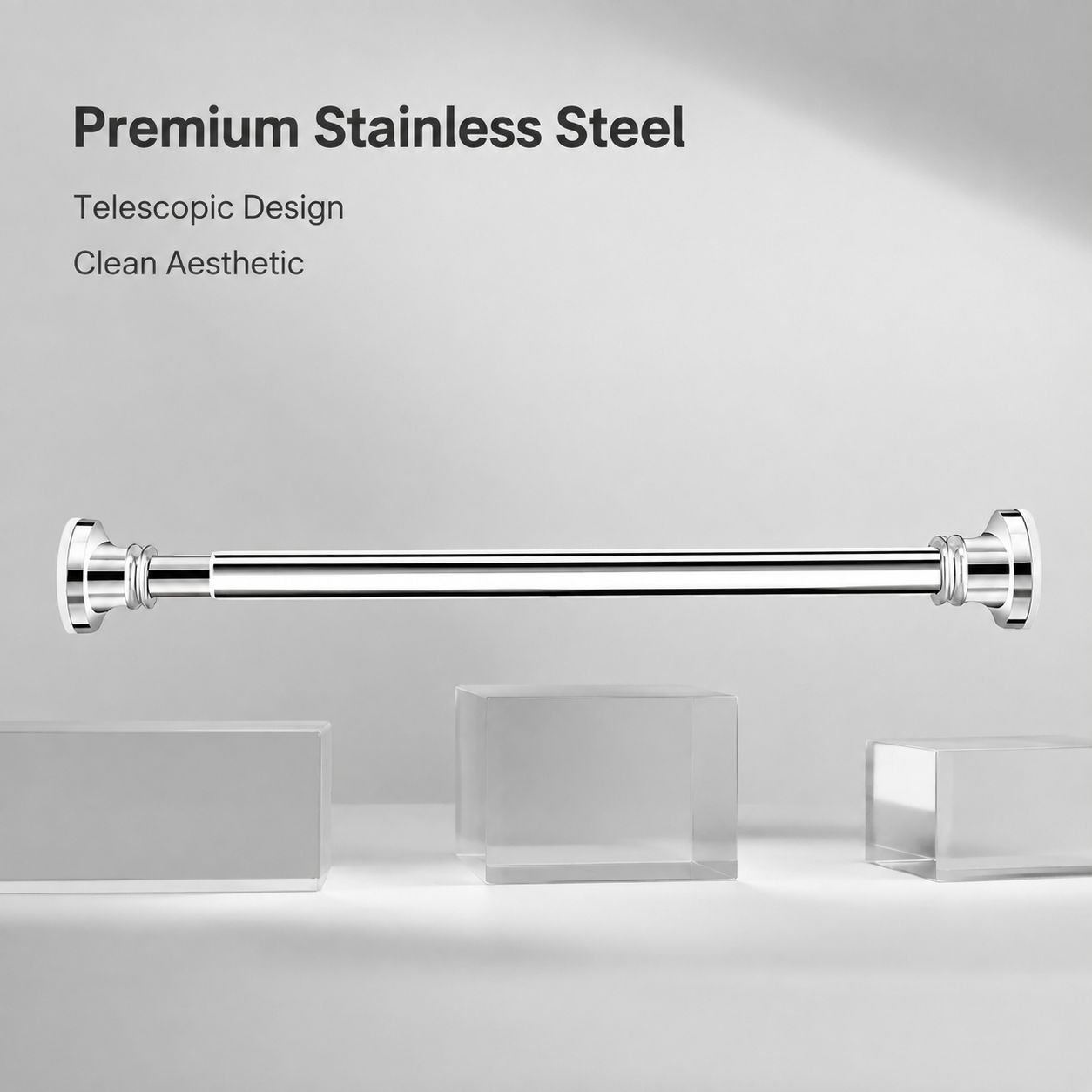 Stainless steel splicing telescopic pole, no drilling required support pole
