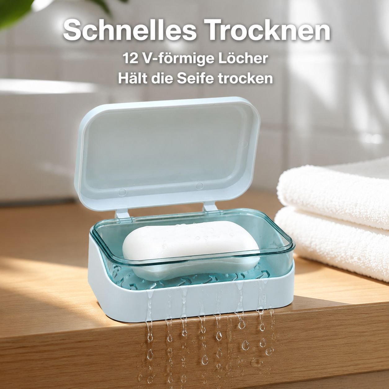 Tragbare Seifendose mit Klappdeckel
