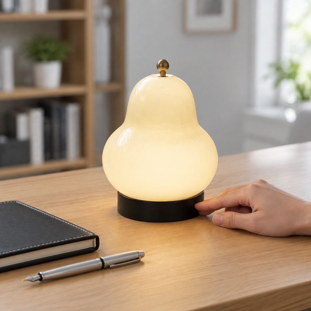 Vintage Nachttischlampe im Creme-Stil für Schlafzimmer
