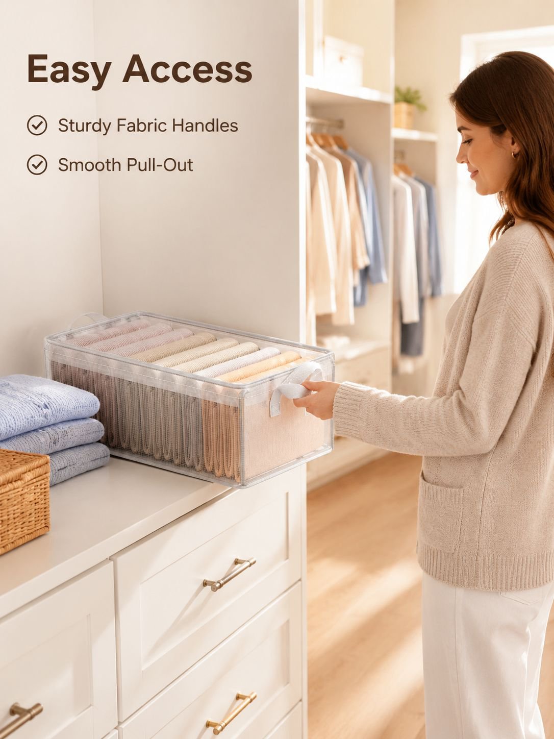 Drawer-Type Transparent Clothing Organizer Wardrobe Storage Box