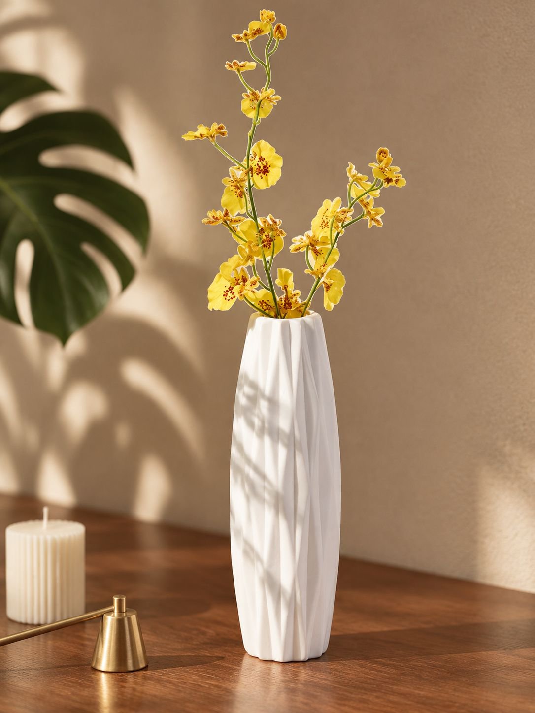 Close-up of faux vase with elegant aesthetic