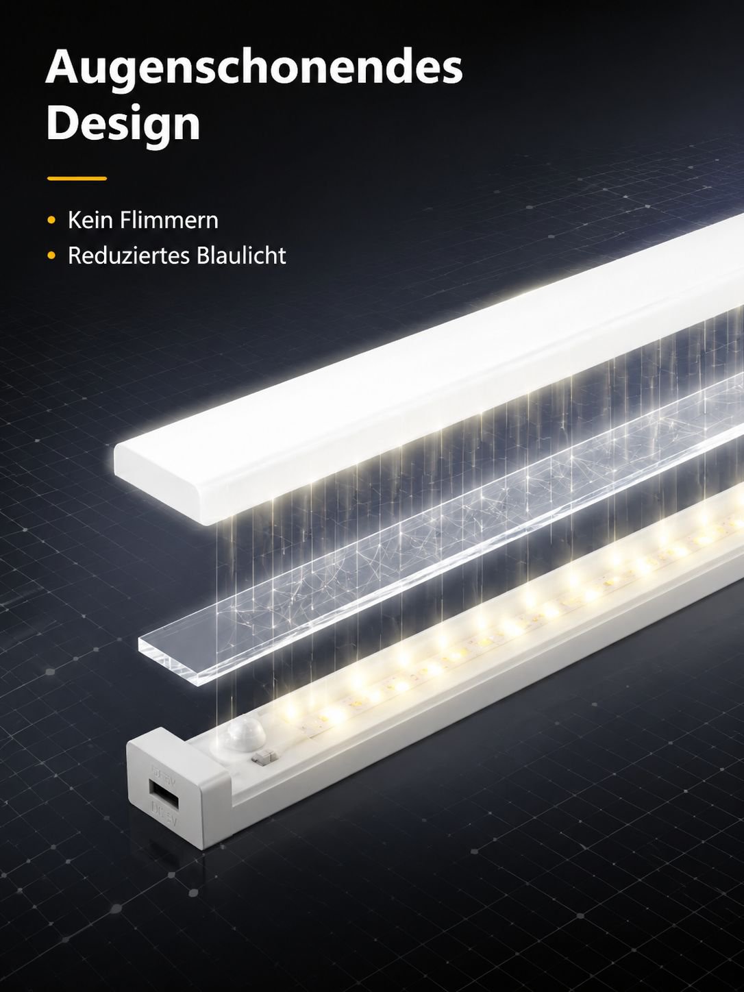 LED-Leuchte mit Magnetstreifen, ideal für Schränke und Schlafzimmer