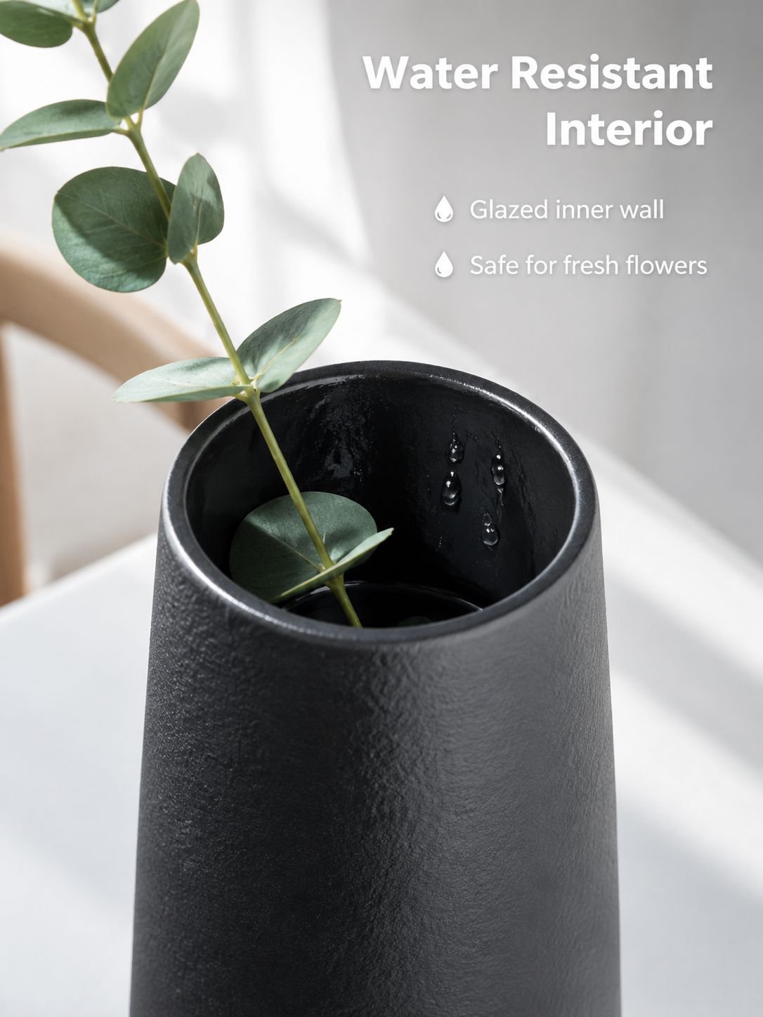 Elegant Nordic style ceramic vase in white