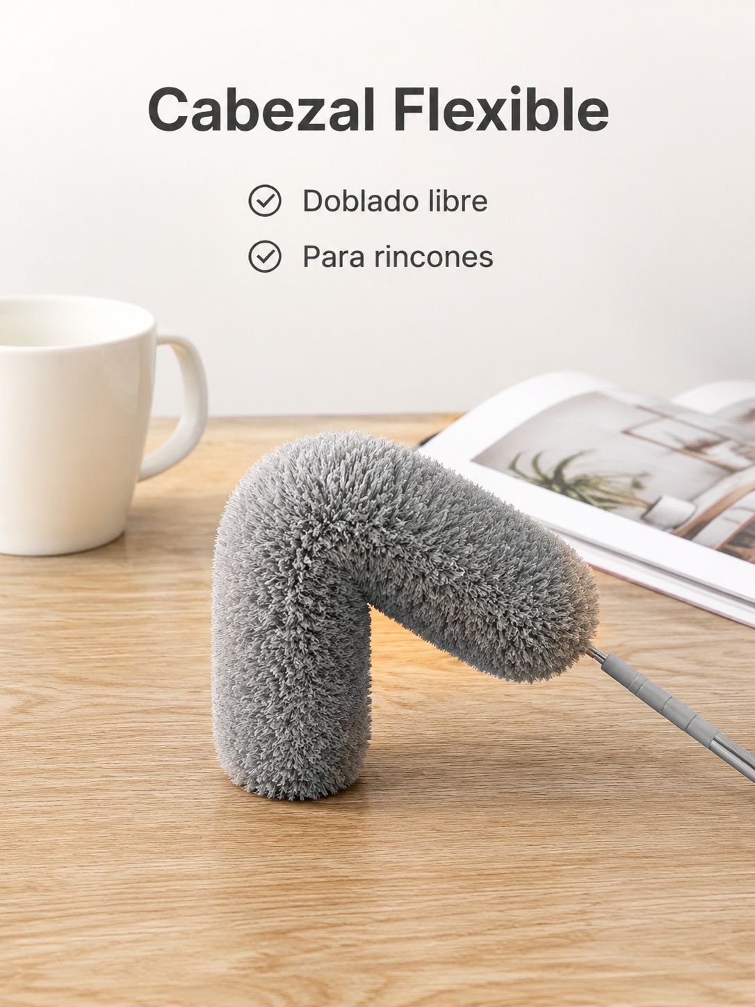 Plumero telescópico de microfibra extrafina para el hogar, limpieza de techo