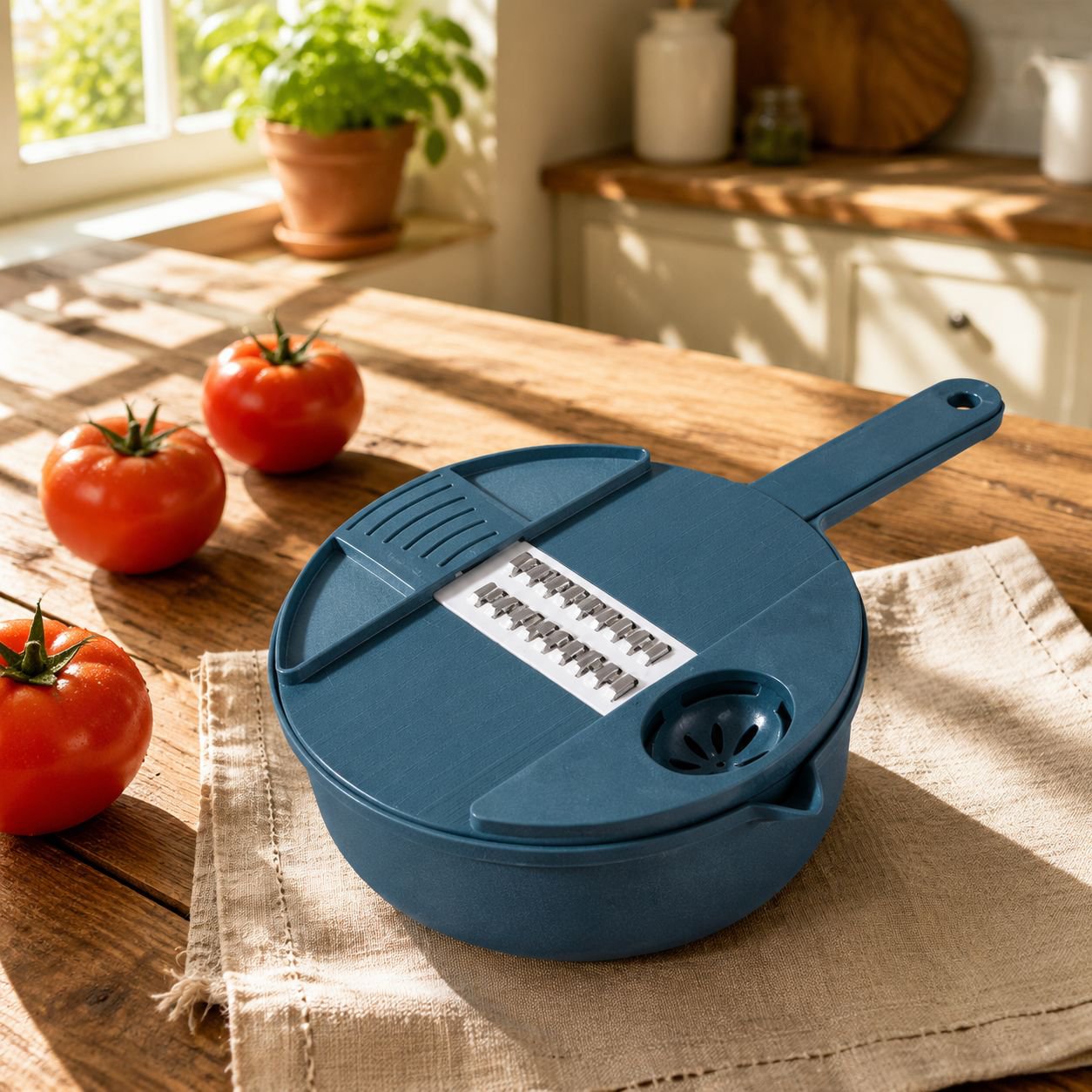 Ensemble multifonction 6 pièces pour légumes - essoreuse, râpe et coupe-légumes