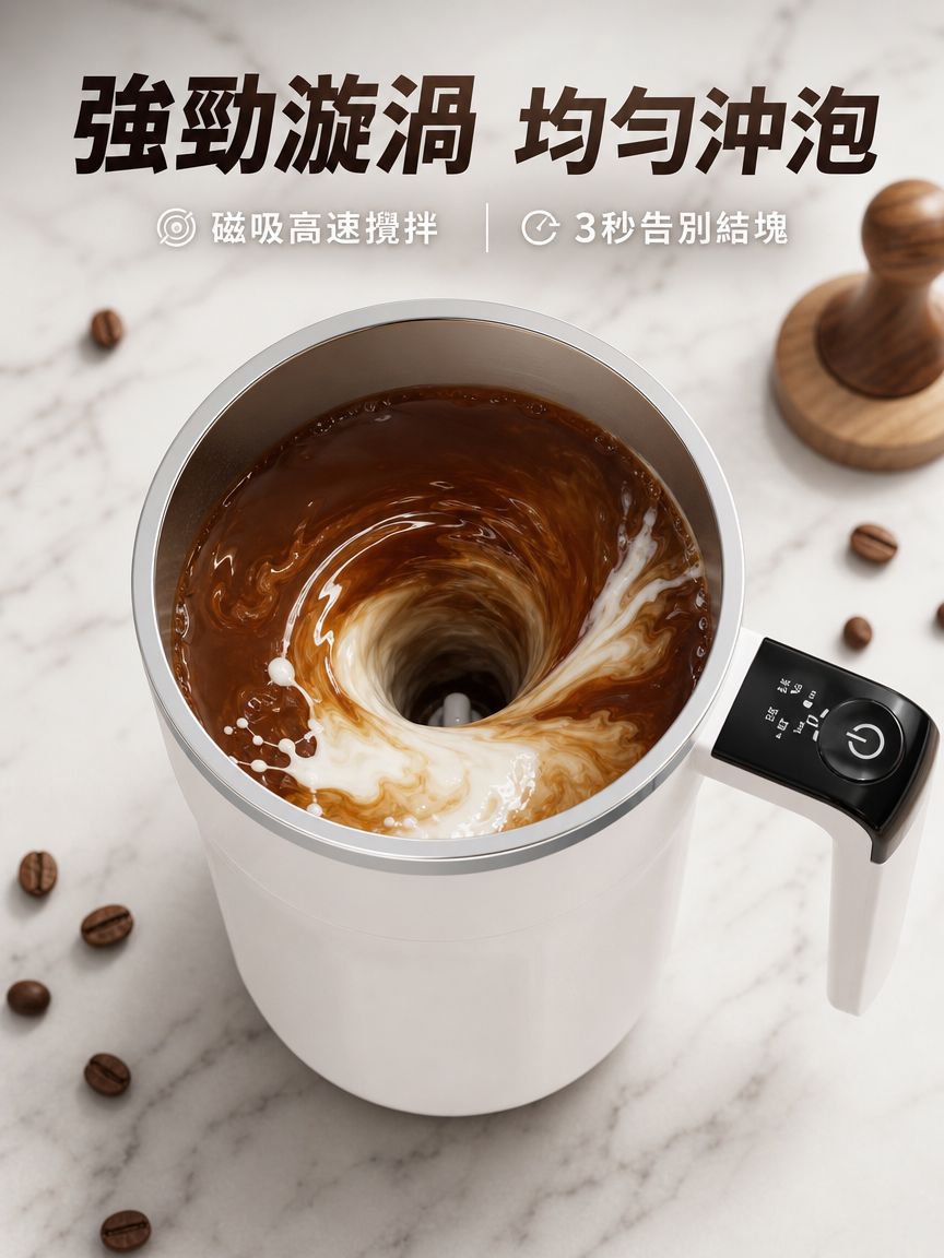 智能磁力數顯咖啡攪拌杯