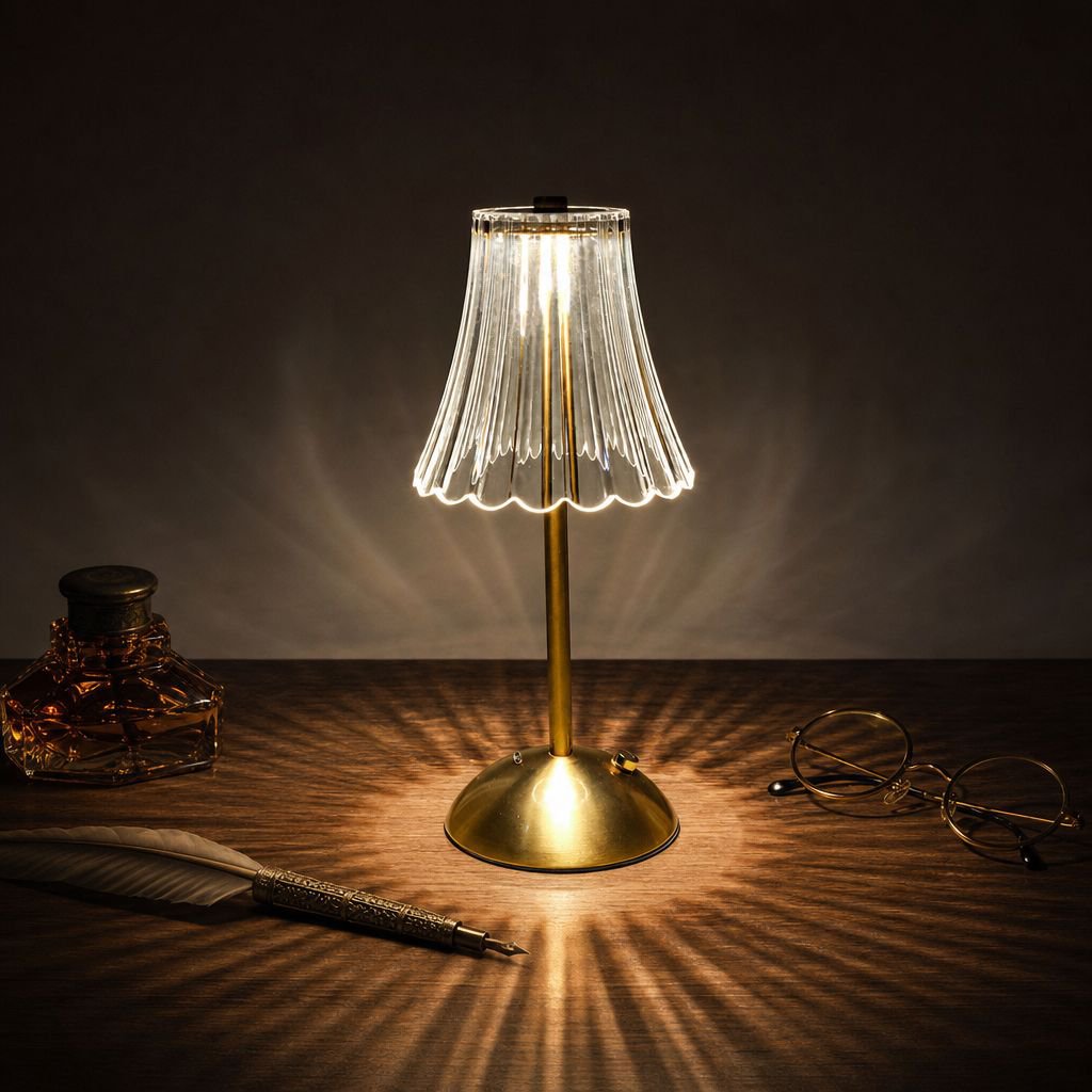 Touch Dimmable Crystal Retro LED Desk Lamp