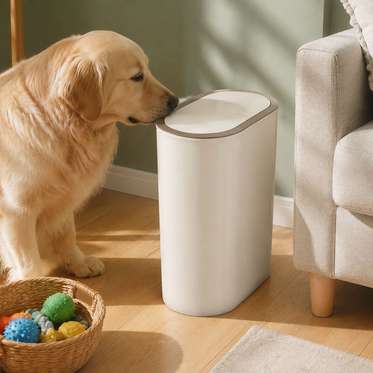 Push-Type Odor-Resistant Lidded Trash Bin with Storage, Perfect for Home Use