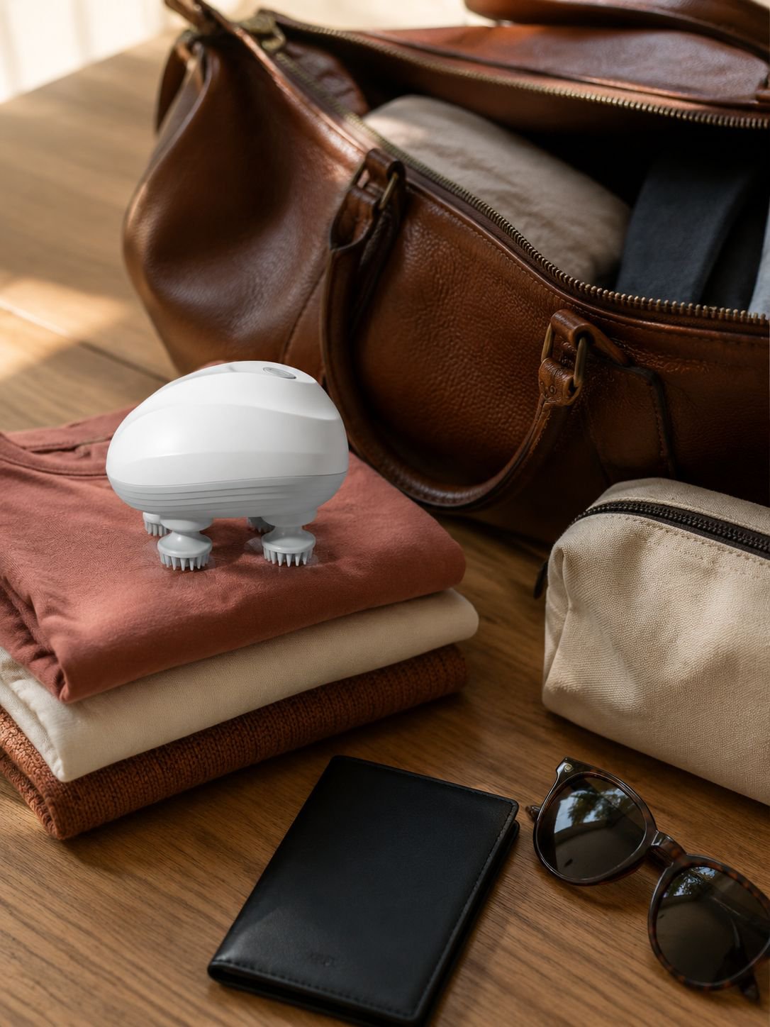 Mini masajeador de cabeza inteligente, masajeador eléctrico impermeable, fisioterapia, amasado, arte