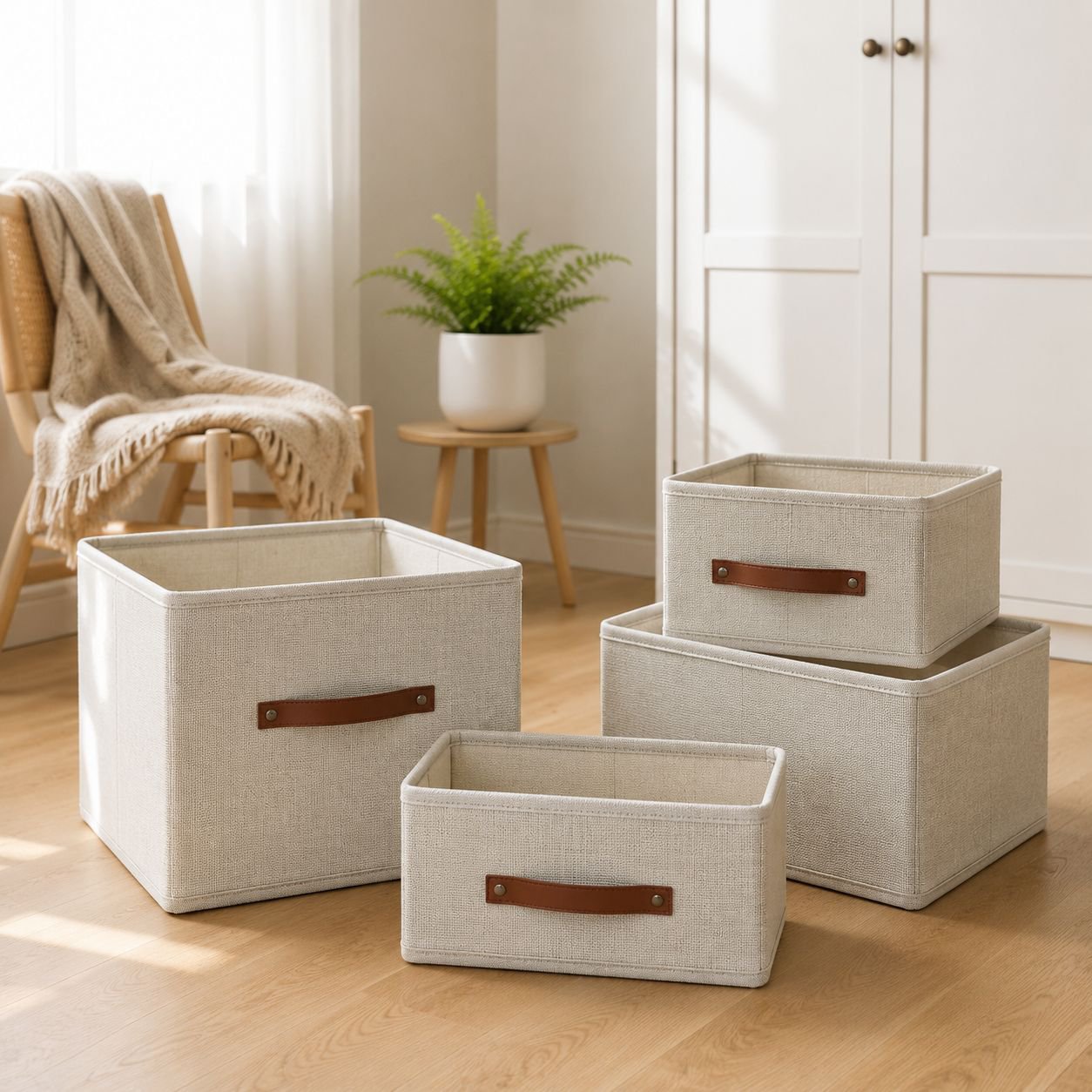 Cotton and Linen Material Clothes Organizer Box