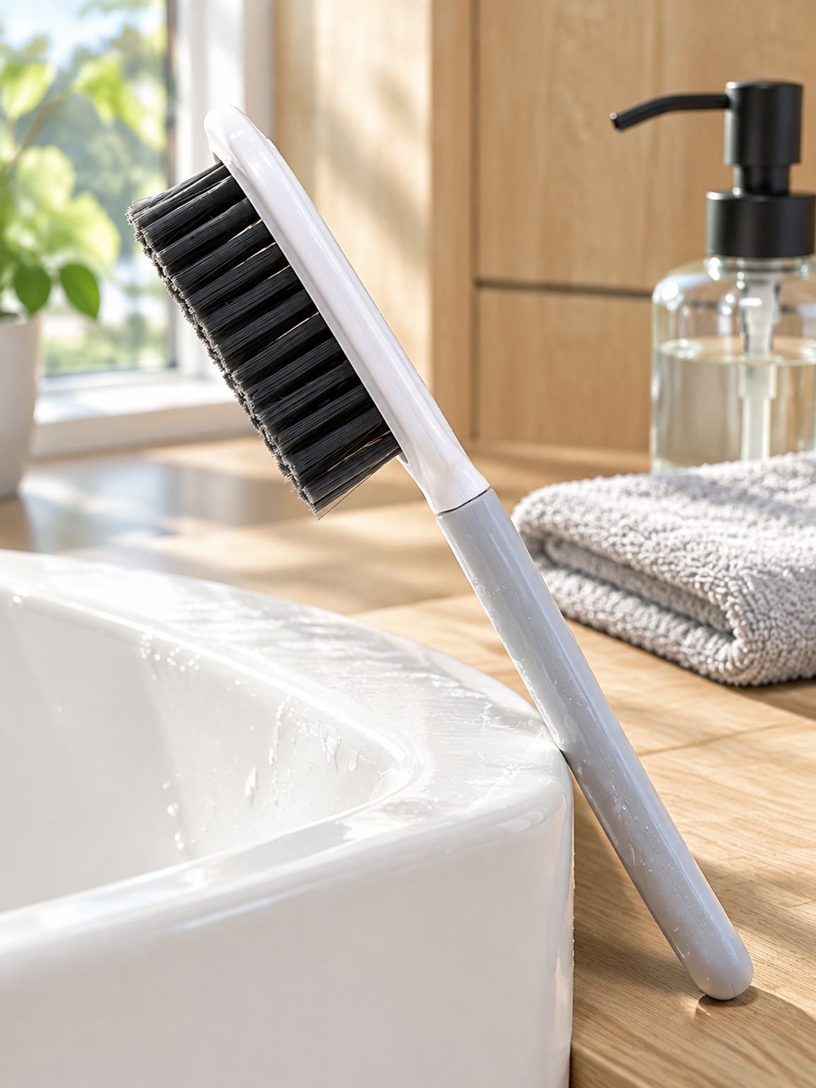 Multifunctional shoe and laundry brush with soft bristles