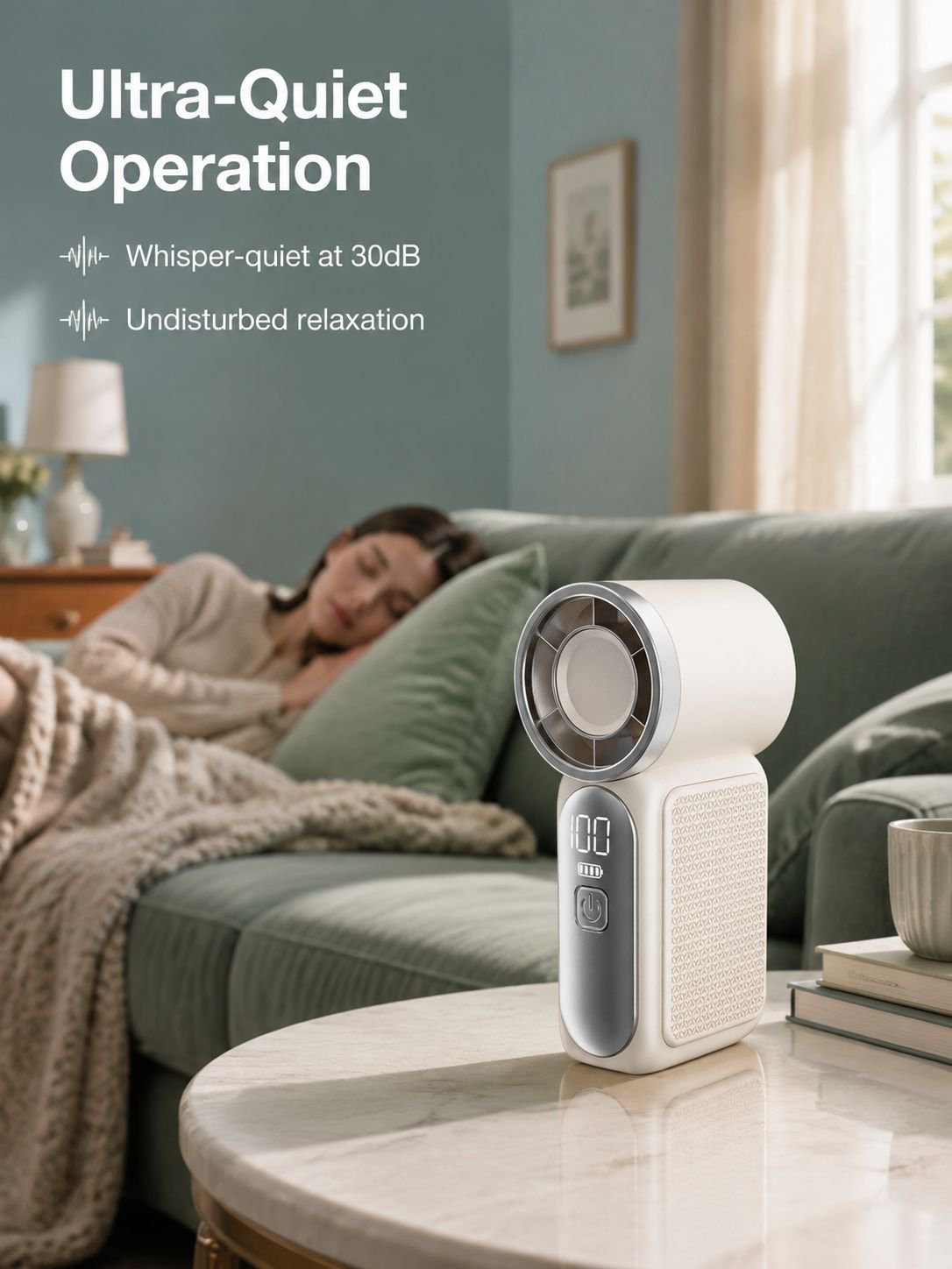Outdoor picnic with turbo portable fan
