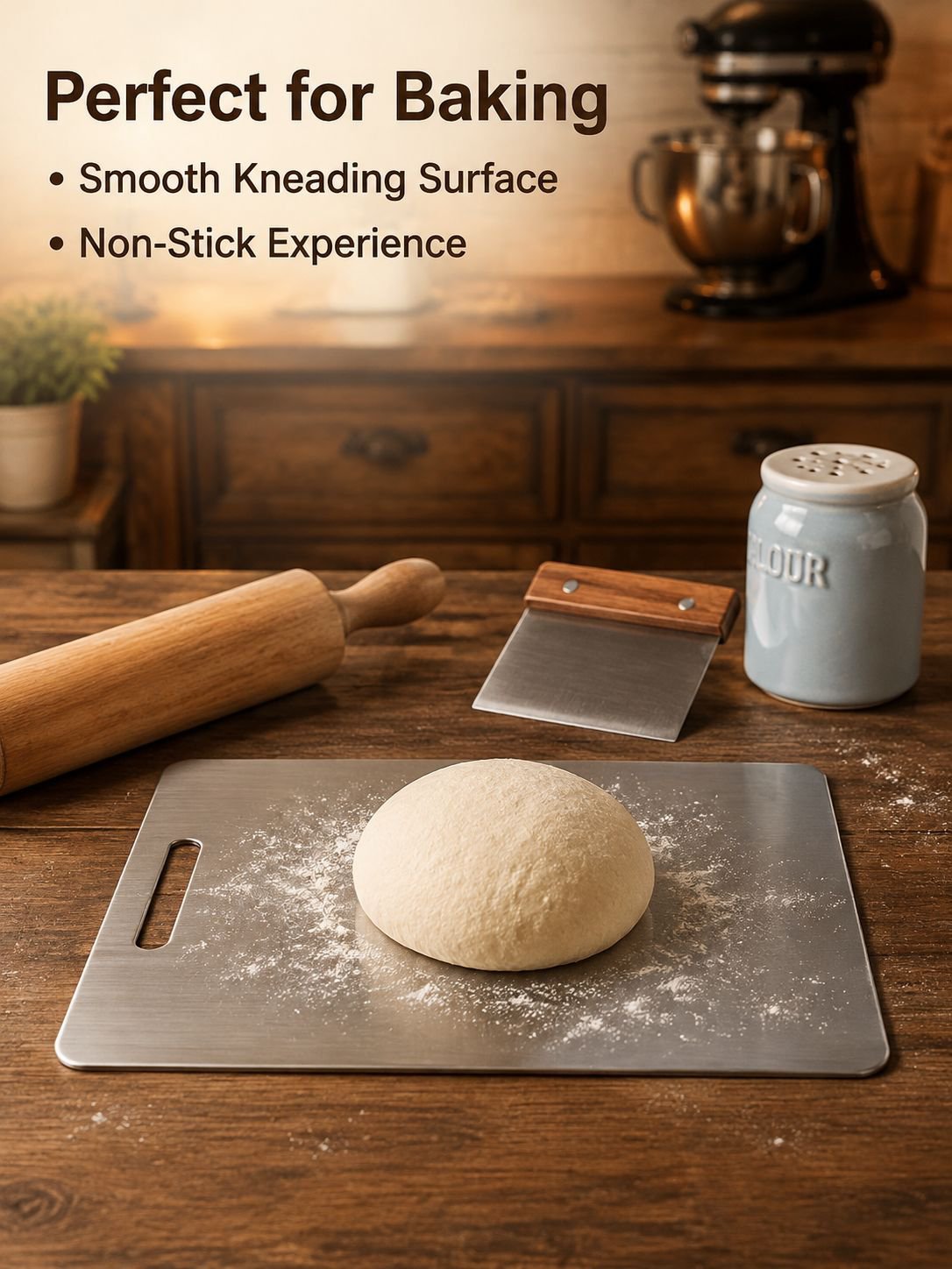Household 304 Stainless Steel Cutting Board, Multifunctional Kneading Board, Dough Cutting Board