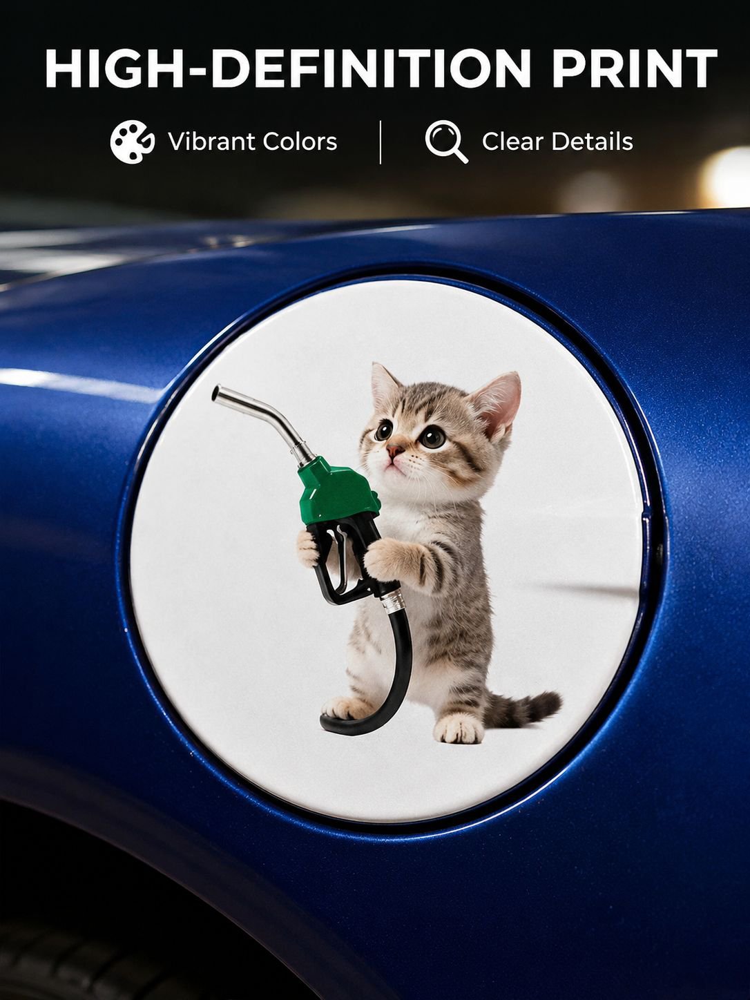 Adhesive stickers for the car fuel cap of cute little cats