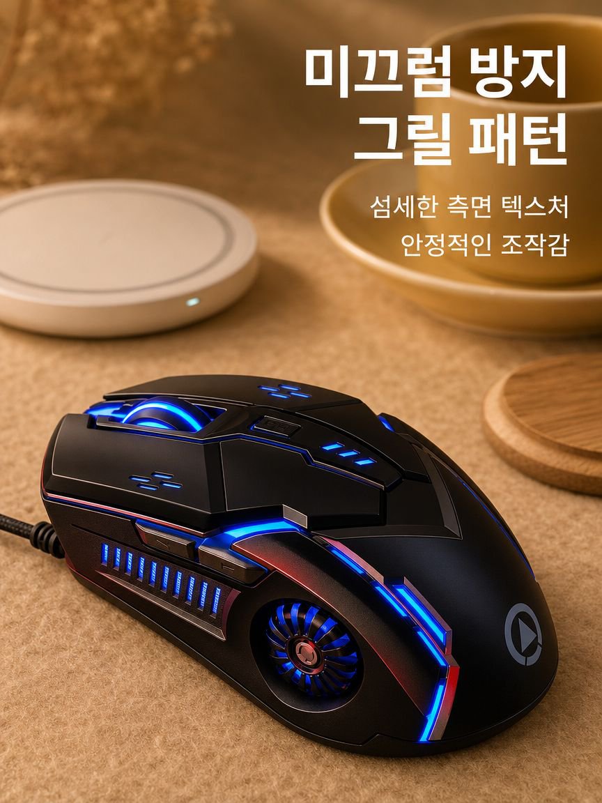 다채로운 조명 기계식 마우스