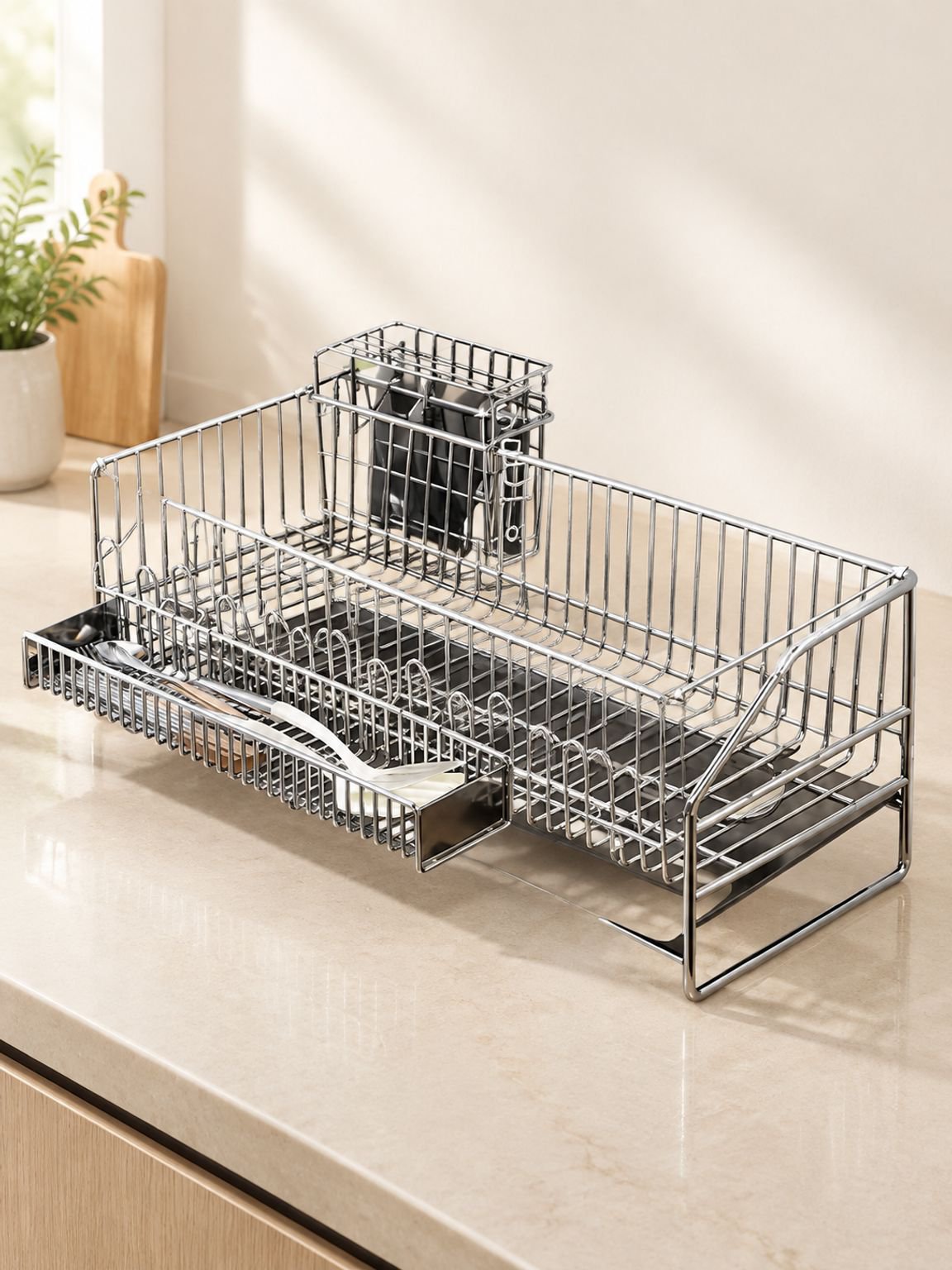 Escurridor y Organizador de Platos de Acero Inoxidable 304 Cocina