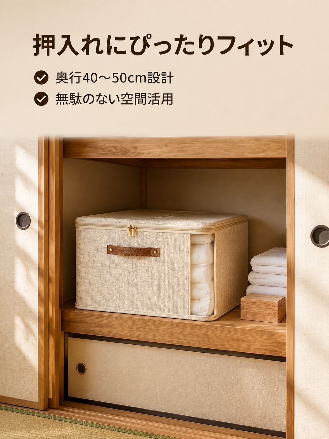 新型天山麻二重窓ジッパーボックス布団収納ボックス