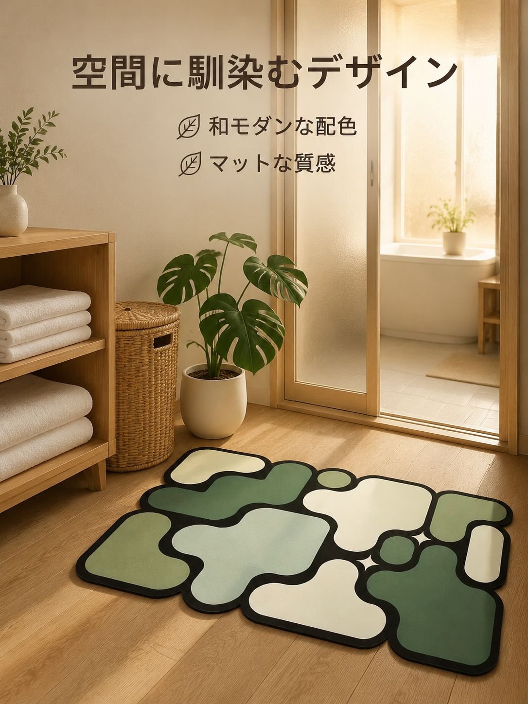 カラフルなバスマット