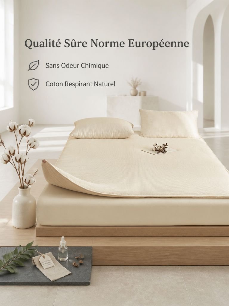 Surmatelas futon conçu pour améliorer le confort du couchage