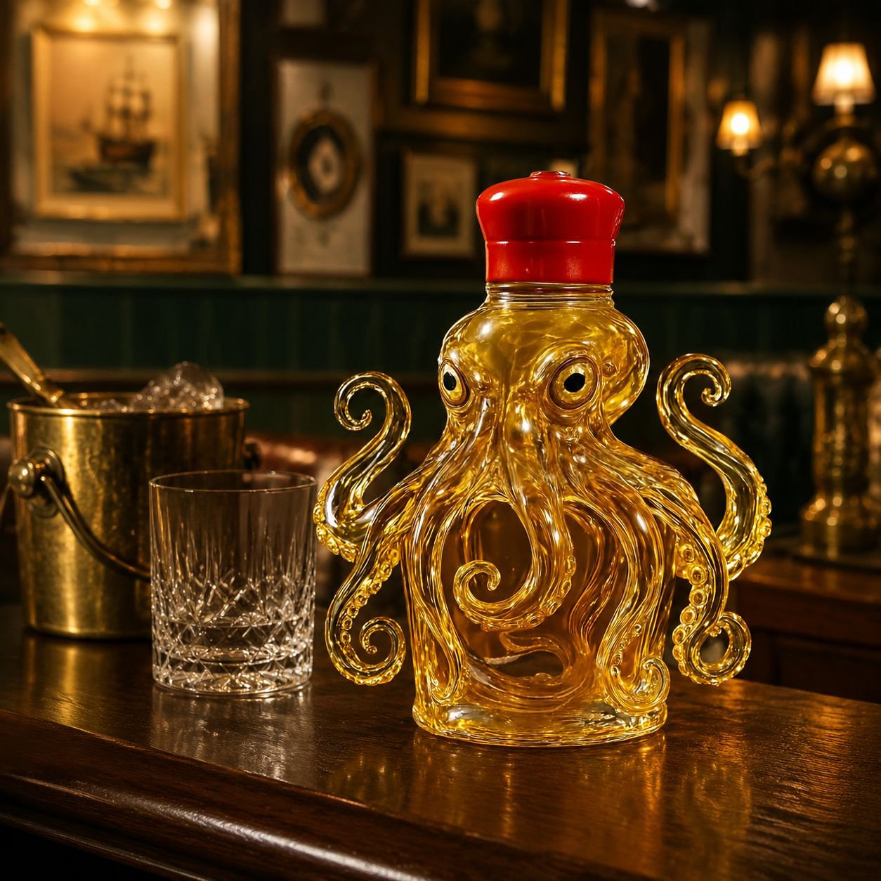 Creative Octopus Design Whiskey Bottle