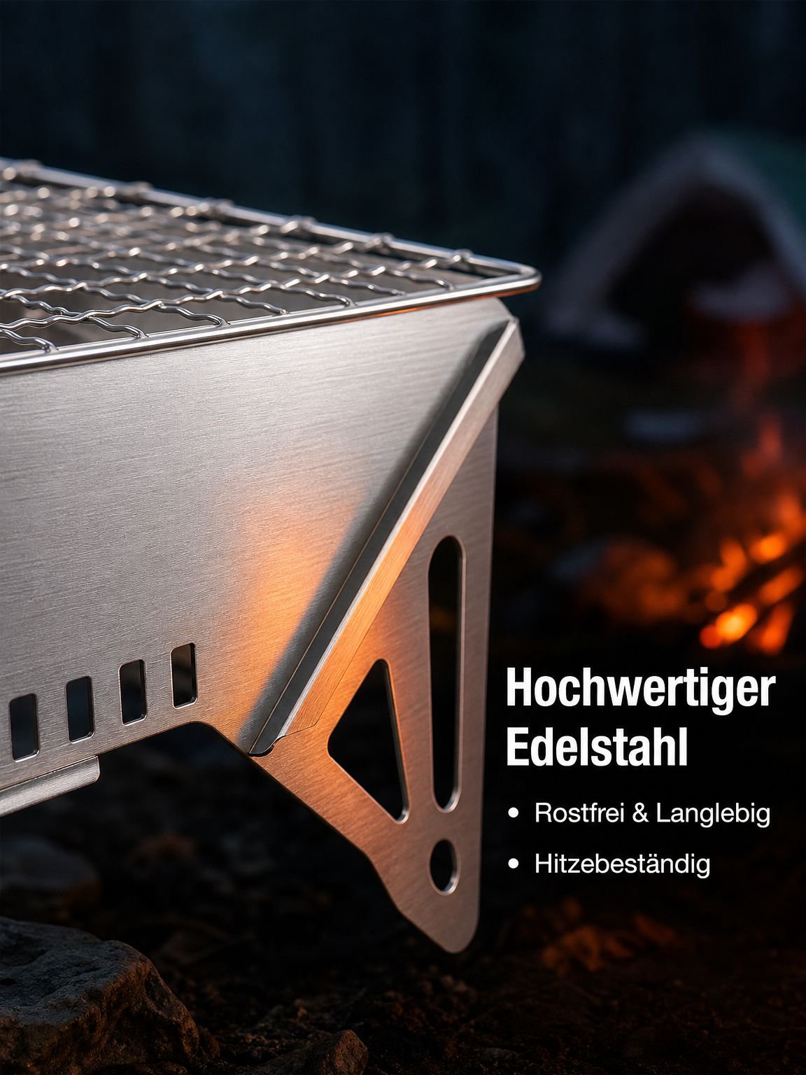 Outdoor Faltbarer Mini-Grill Tragbarer Edelstahl-Kartenofen