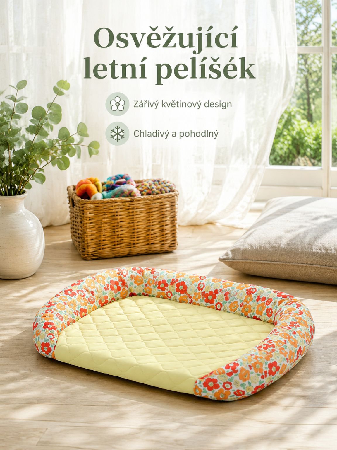 Chladicí podložka s květinovým potiskem