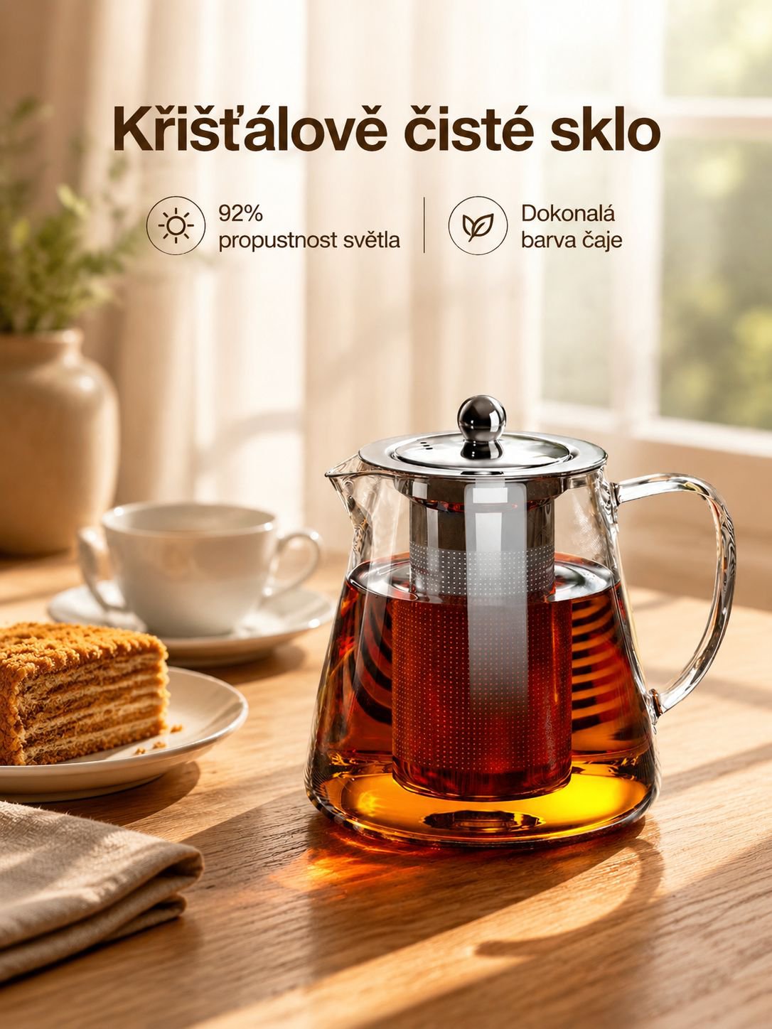 Tlustěná skleněná konvice na květiny