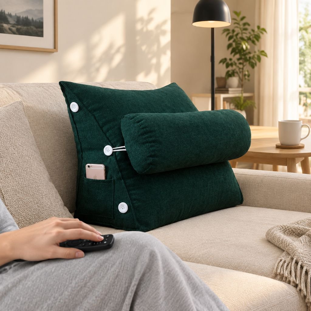 Nordisches koreanisches Samt-Dreieckskissen auf Sofa