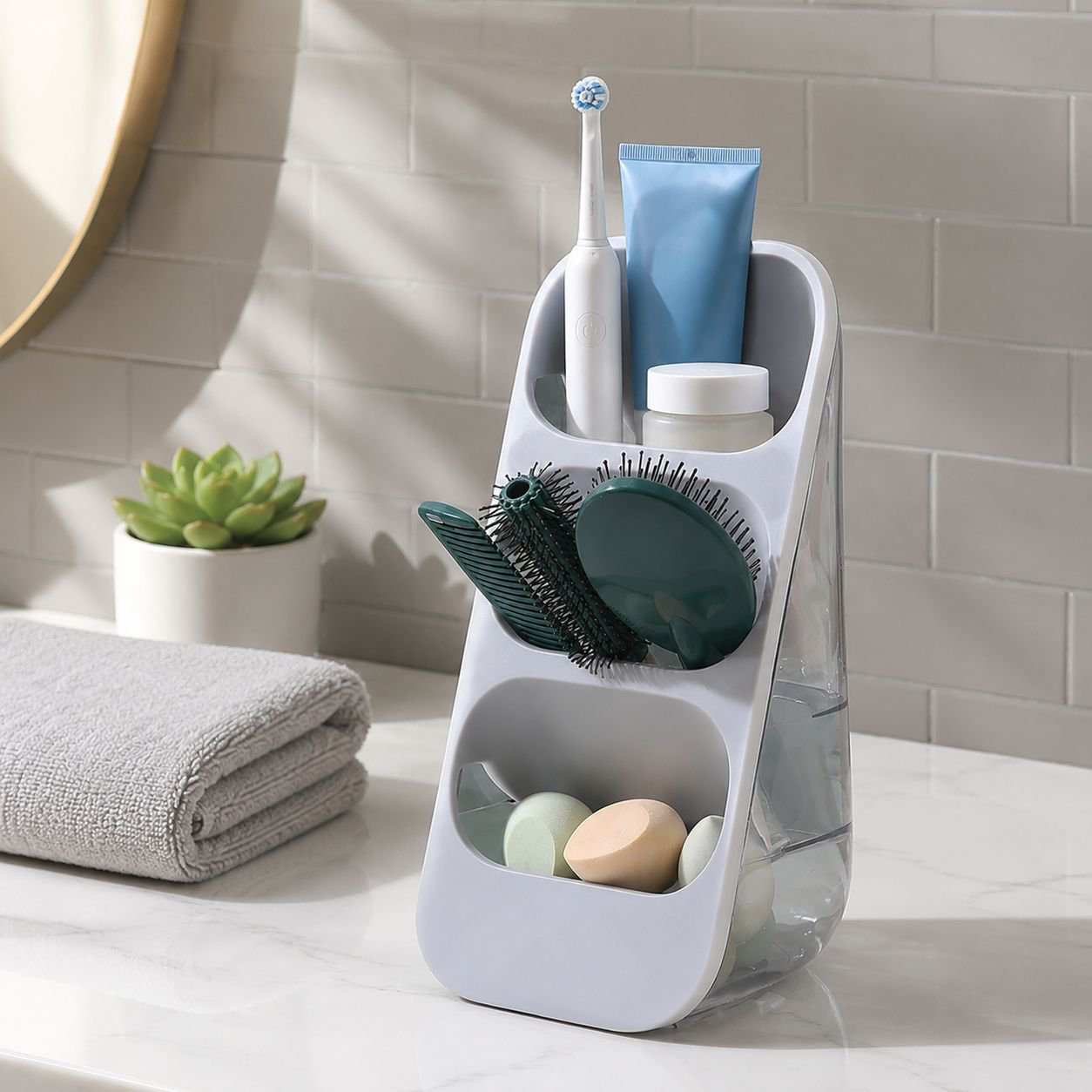 Ergonomic desk organizer for efficient office storage