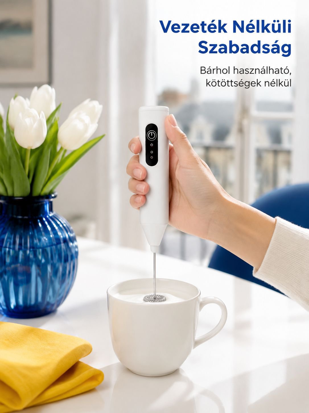 Habosított tej latte-hoz tejhabosítóval