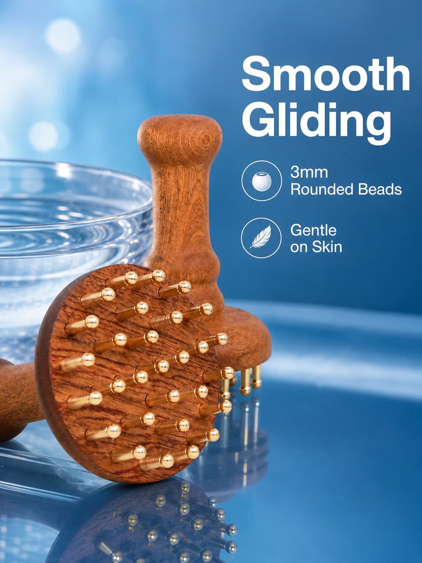 29-Tooth Brass Meridian Massage Brush
