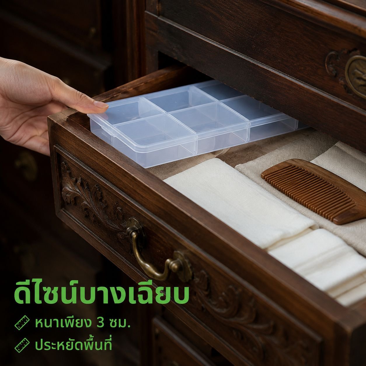 กล่องเก็บของพร้อมช่องใส่บัตร