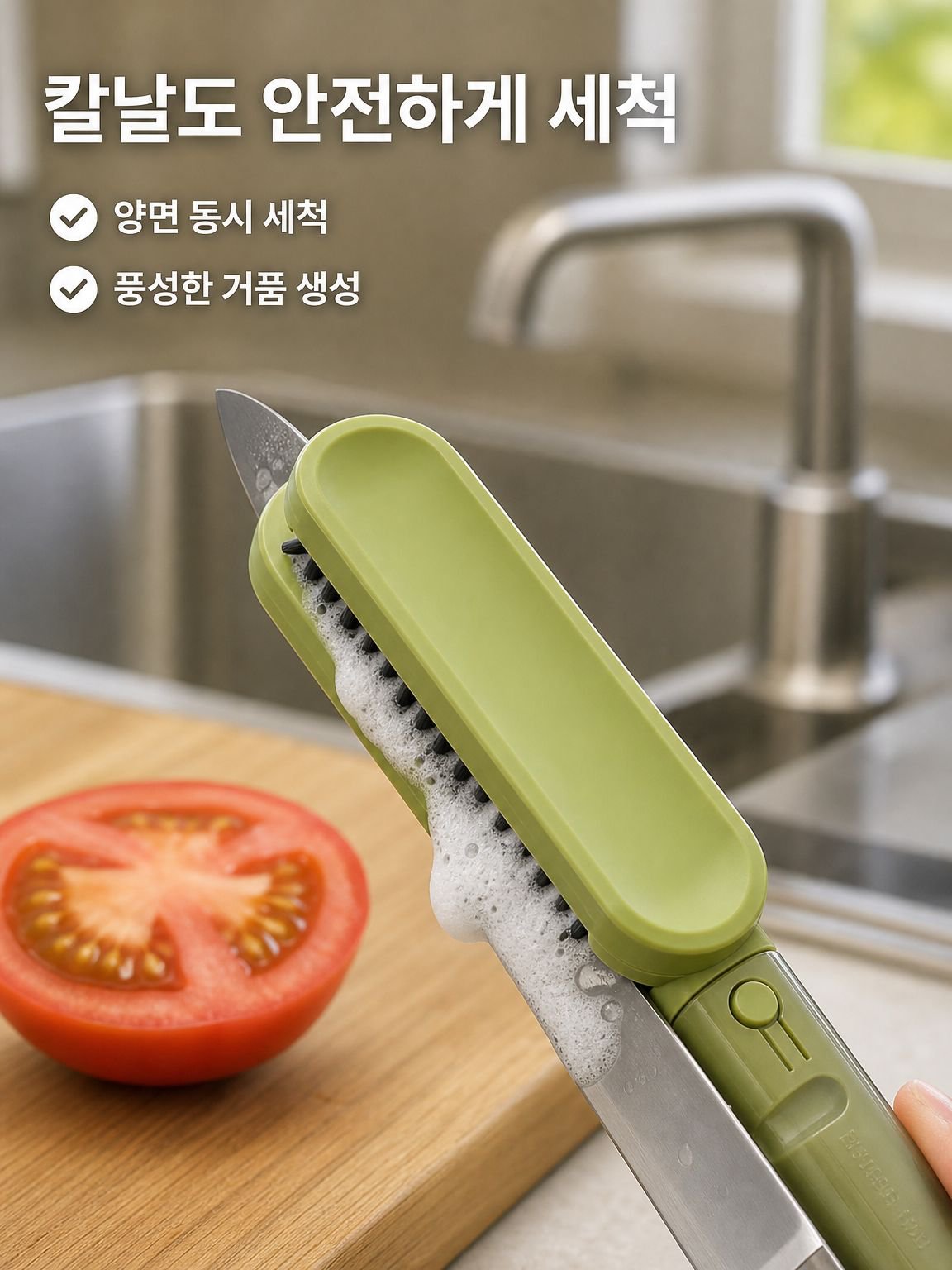 주방 칼 다용도 청소 브러시