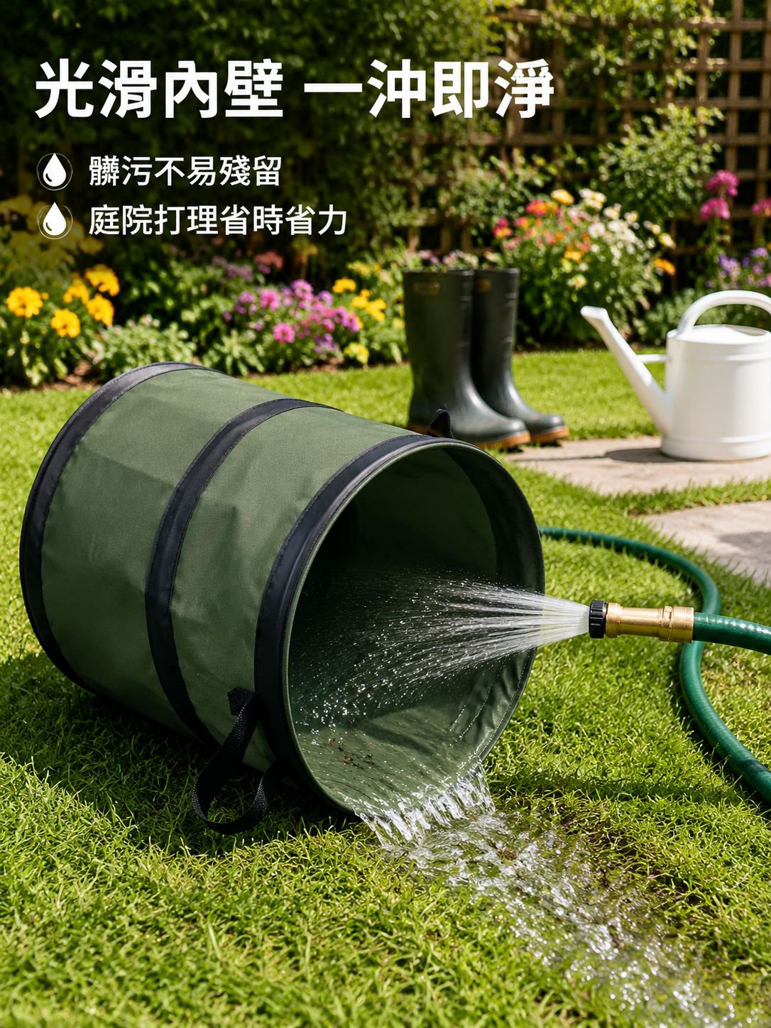 30加侖大容量花園垃圾桶，牢固耐用