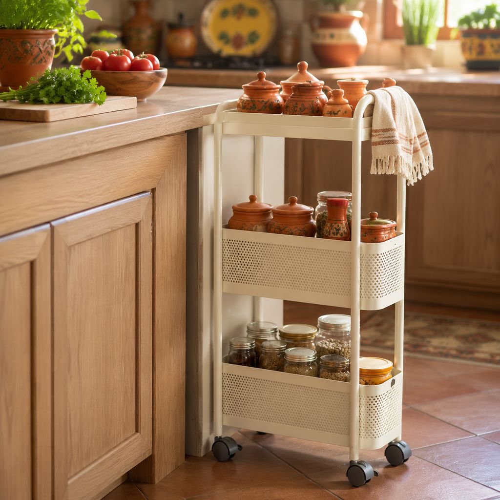 Organizador multifuncional para ranuras de cocina en uso