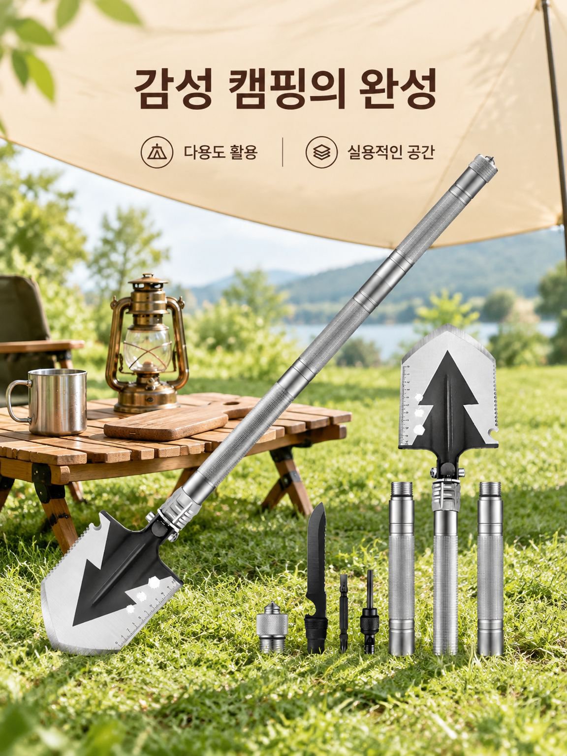 접이식 다기능 휴대용 캠핑 장비