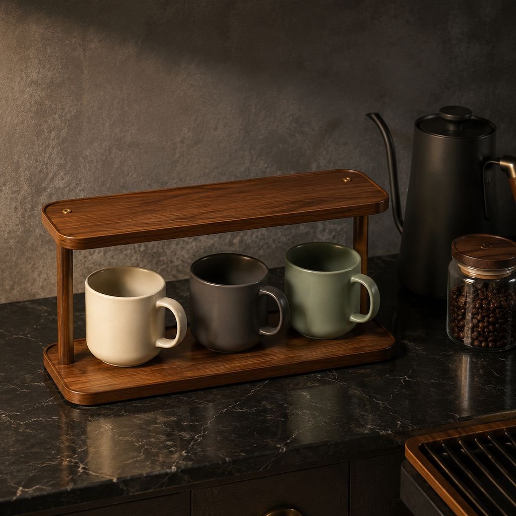 Desktop Teacup and Water Cup Organizer, Coffee Cup Display Rack