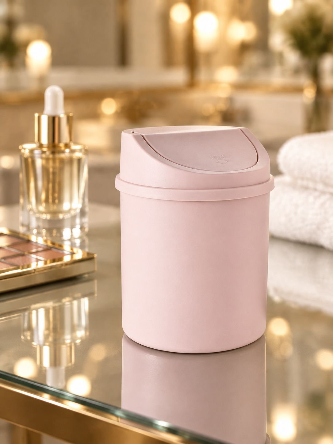 Cubo de basura mini fácil de usar para tocador