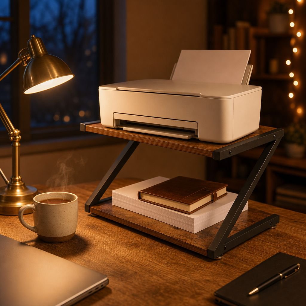 Space-saving wooden rack for office organization
