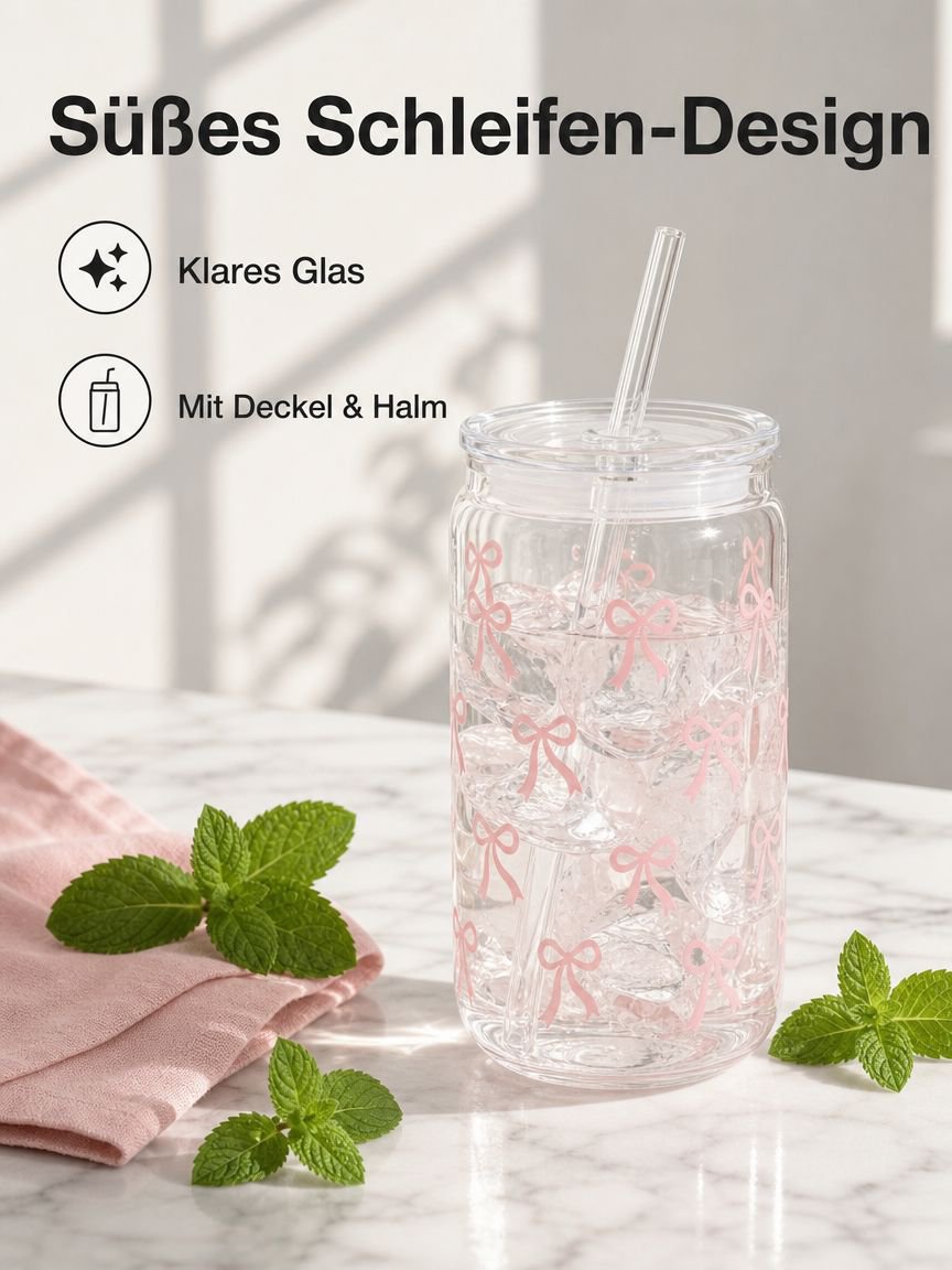 Colabecher in Schleifenform, großes Fassungsvermögen, Saft- und Kaffeebecher, niedlicher und erfrisc