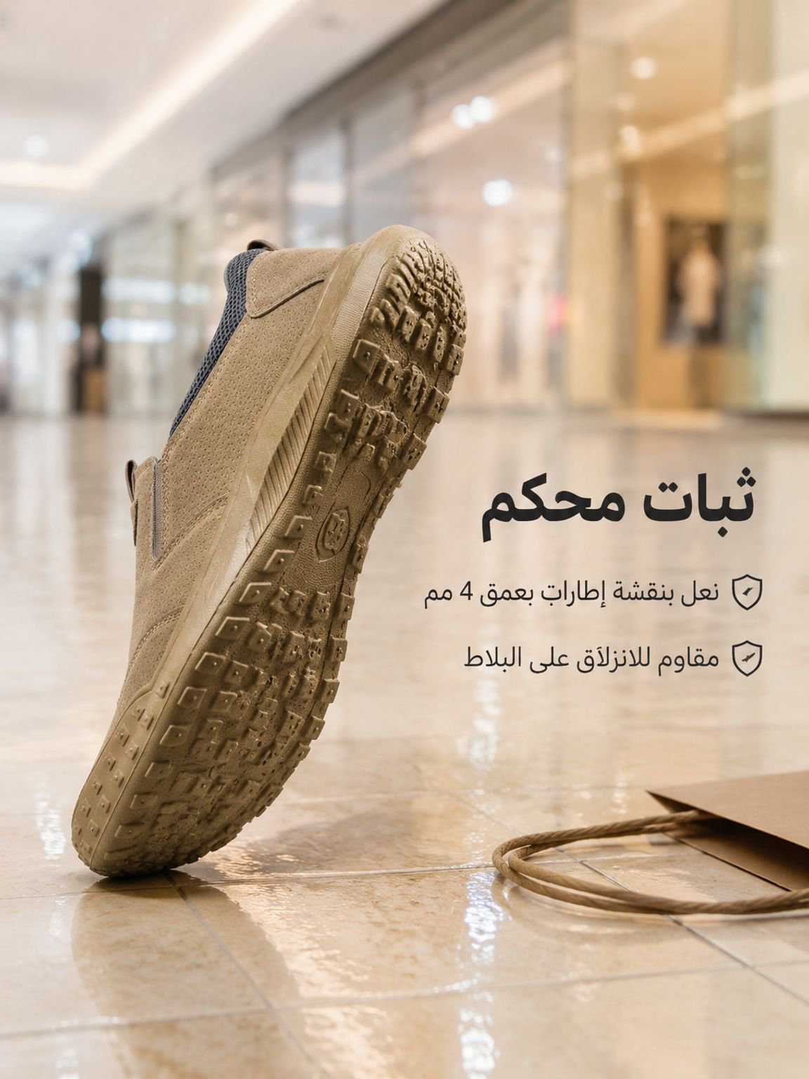 حذاء كاجوال مع نعل مقاوم للانزلاق والاهتراء