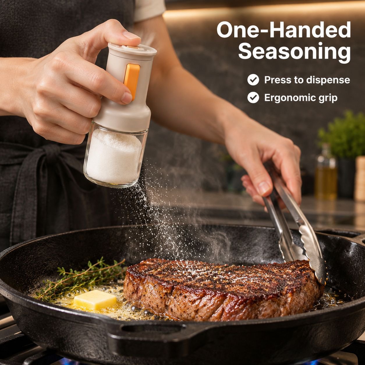 Quantitative Press-Type Salt Shaker Moisture-Proof Kitchen Seasoning Dispenser Bottle