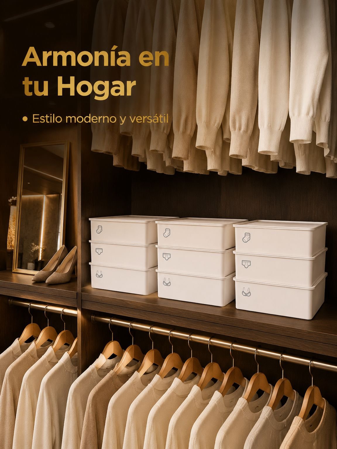 Caja organizadora con divisiones para ropa interio