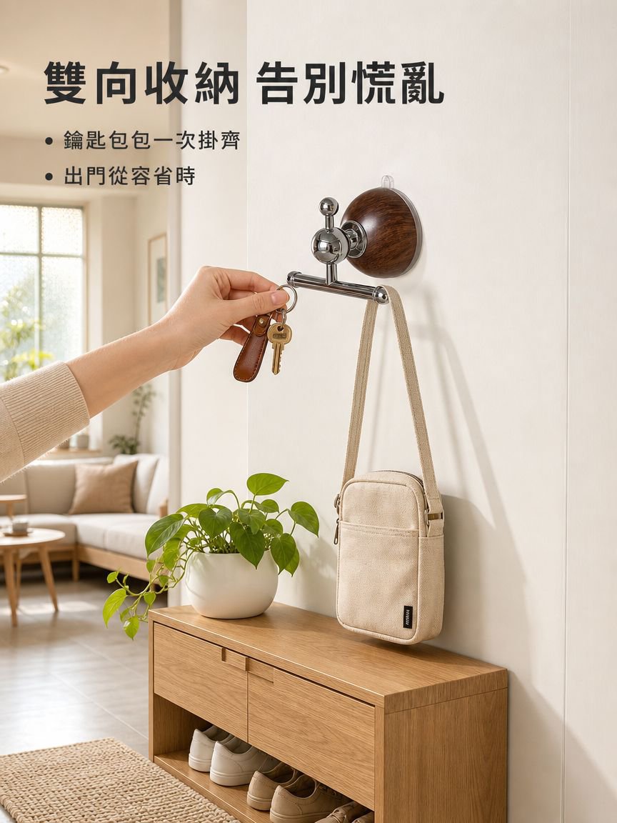 木質吸盤強力掛鉤