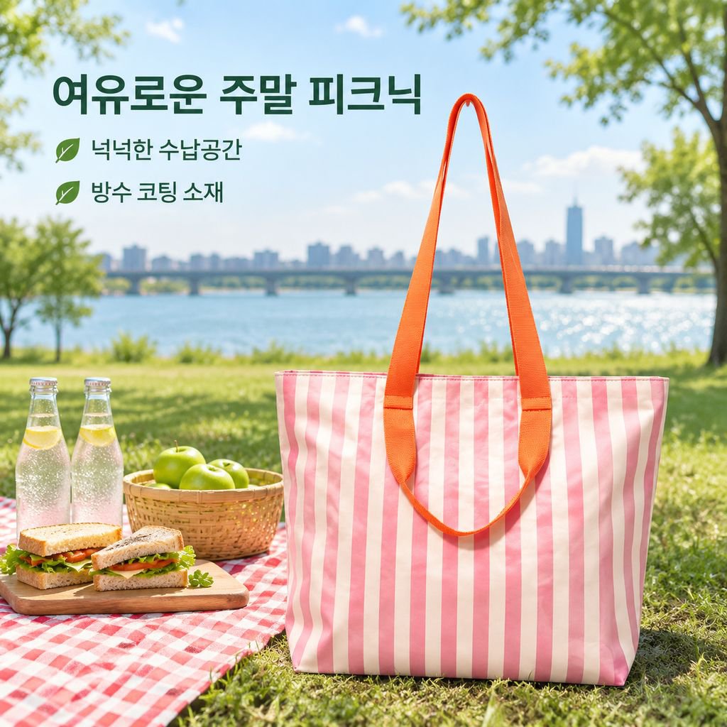 줄무늬 방수 대용량 여행용 수납 가방