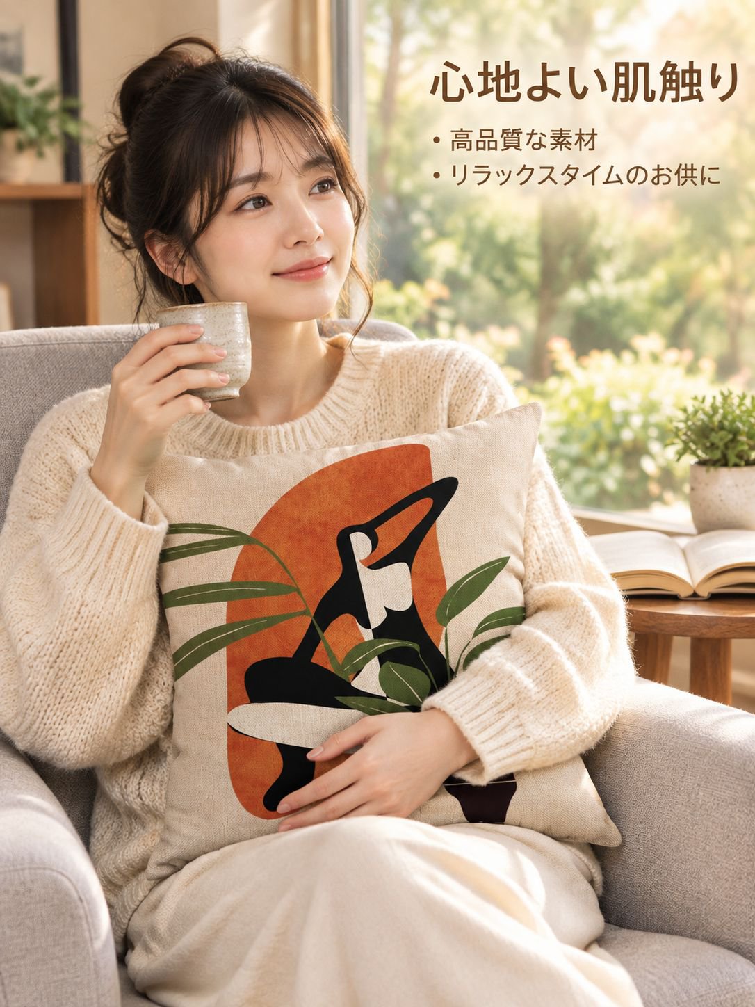 抽象的な幾何学模様の枕カバー